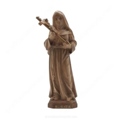 Statua di Santa Rita in legno scuro