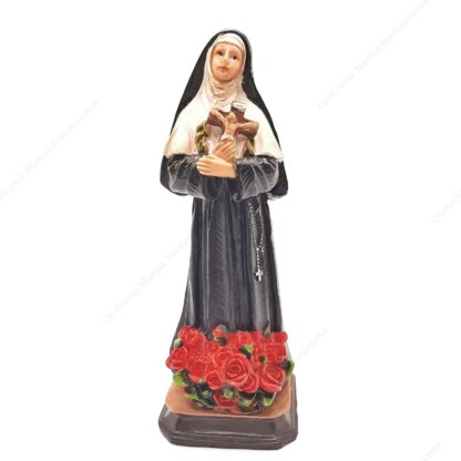 Statua di Santa Rita con rose rosse